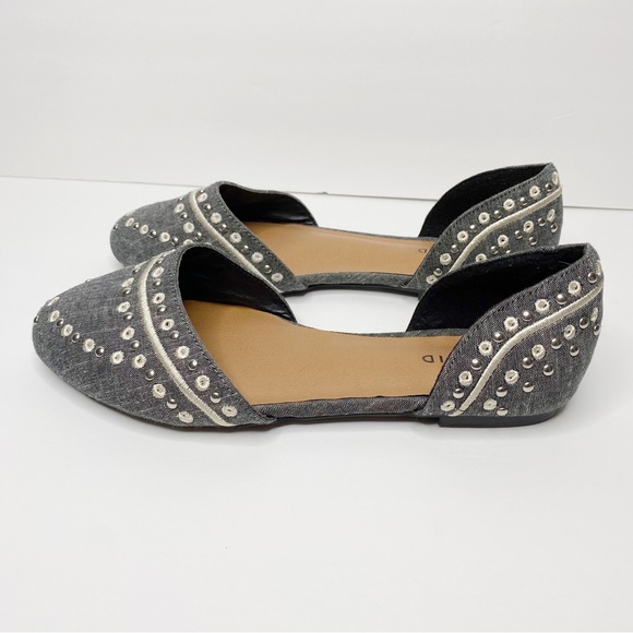 Torrid Studded Chambray D'orsay Flats Gray Blue 9 Wide - Picture 3 of 7